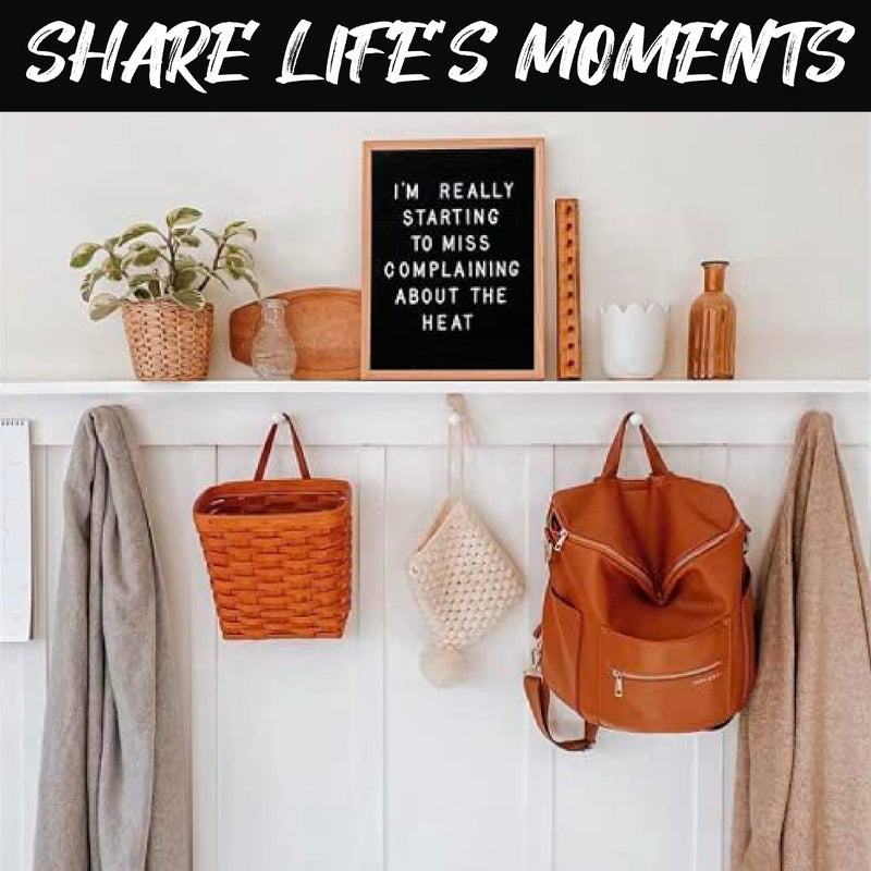 Felt Like Sharing Black Felt Letter Board 16x20 Inches, Changeable Letter Board Plus 348 White Plastic Letters, Warm Oak Frame Wooden Letter Board w/Sawtooth Wall Hanger + Drawstring Pouch For Letterboard Letters - Image 2